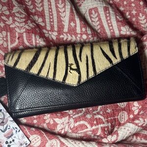 Ashwood leather zebra print black wallet